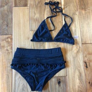 Black high waisted bathing suit
